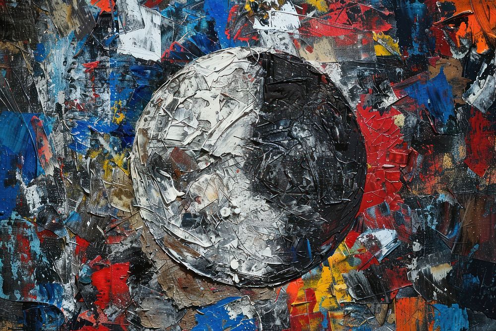 Moon art abstract painting.