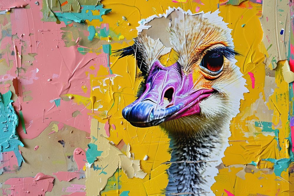 Ostrich art painting ostrich.