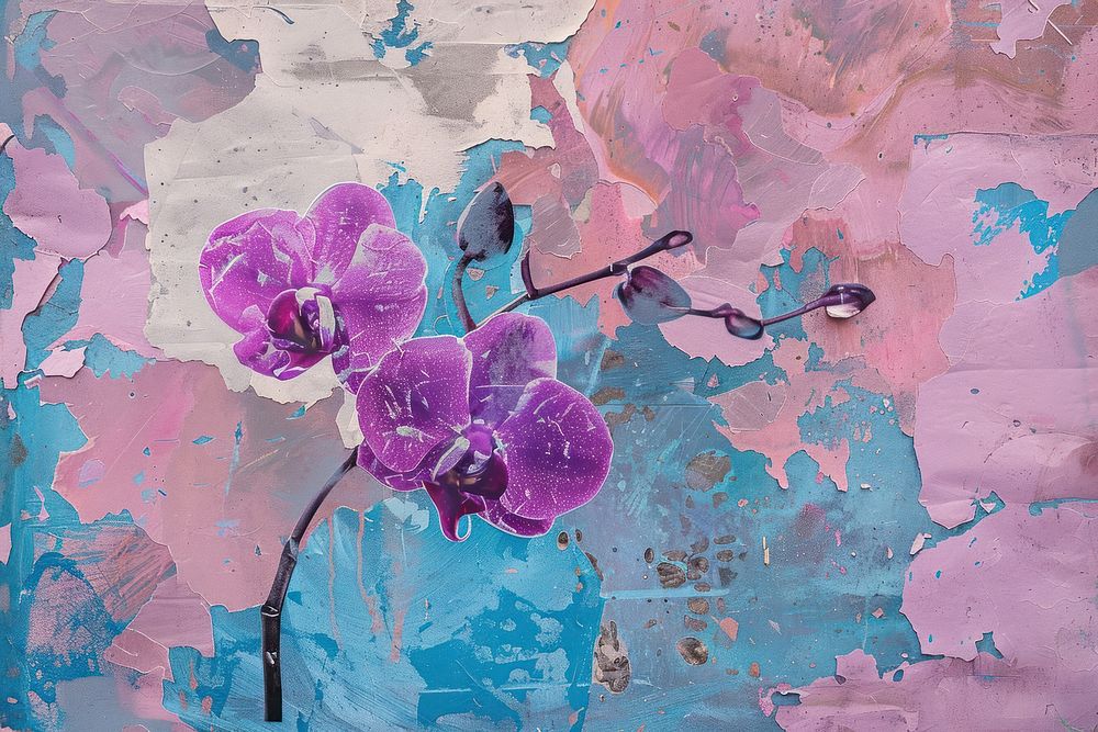 Orchid art painting purple.