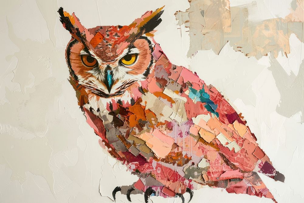 Owl art painting drawing.