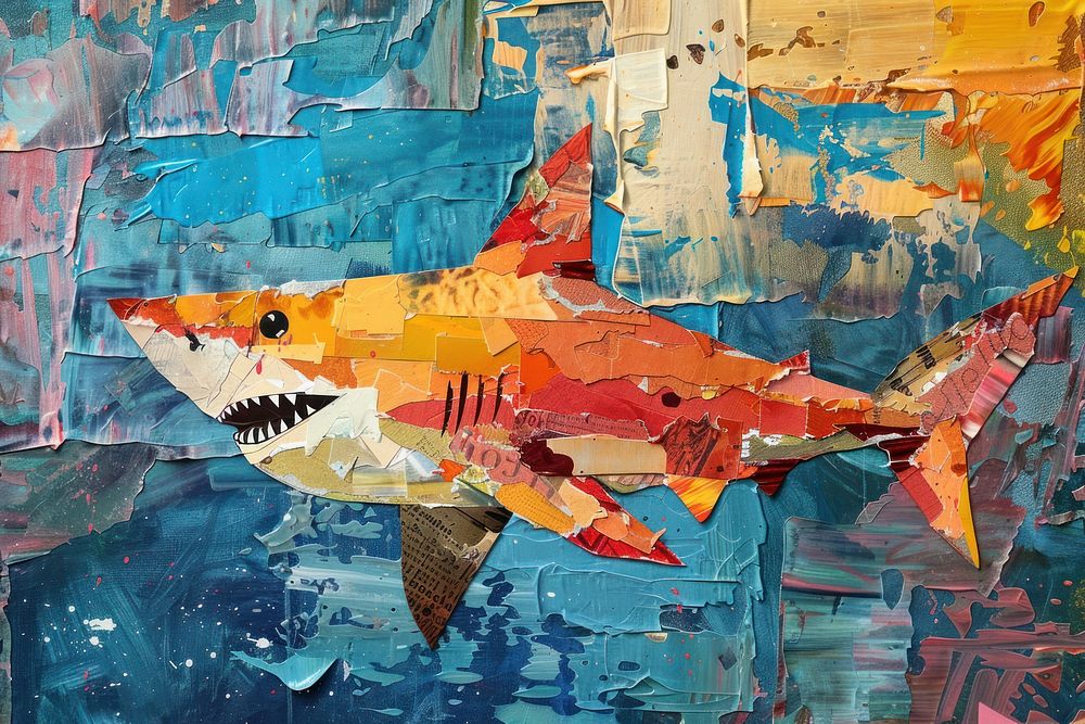Art painting animal shark.