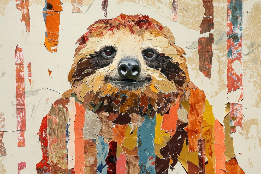 Sloth art wildlife painting.