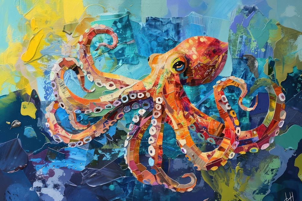 Octopus animal art invertebrate.