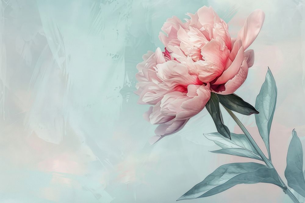 Realistic vintage drawing of peony backgrounds blossom flower.