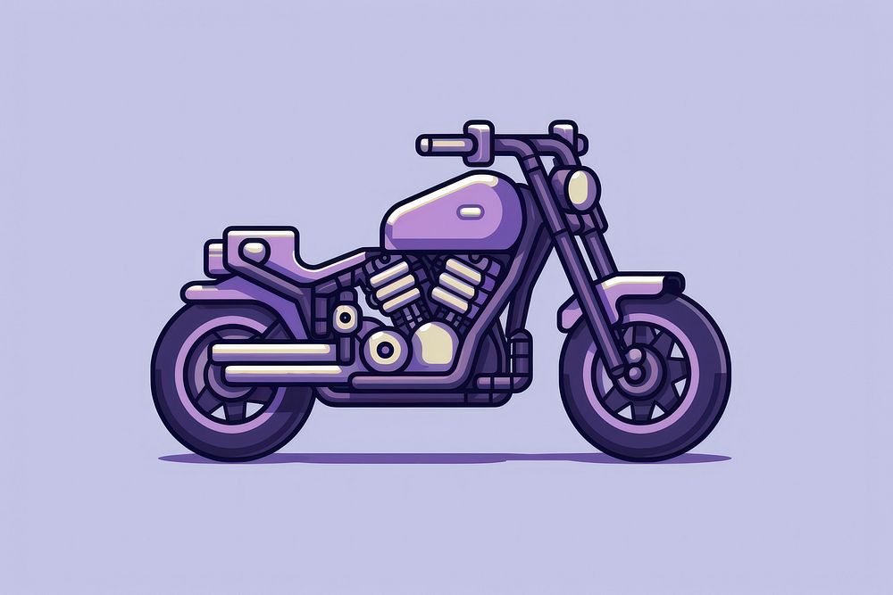 Motorcycle pixel vehicle wheel art.