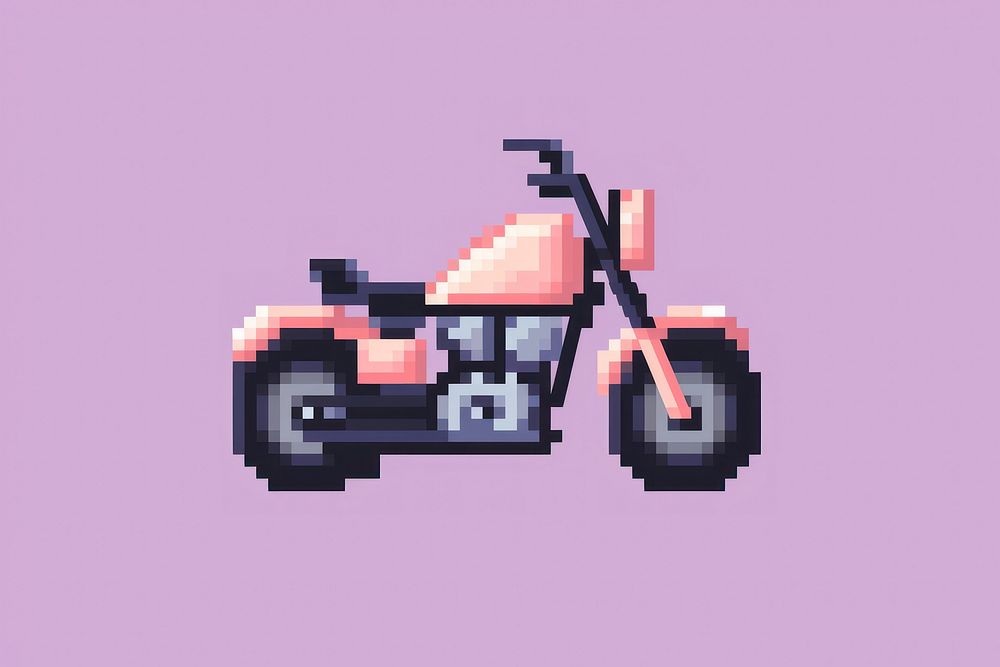 Motorcycle pixel vehicle art transportation.