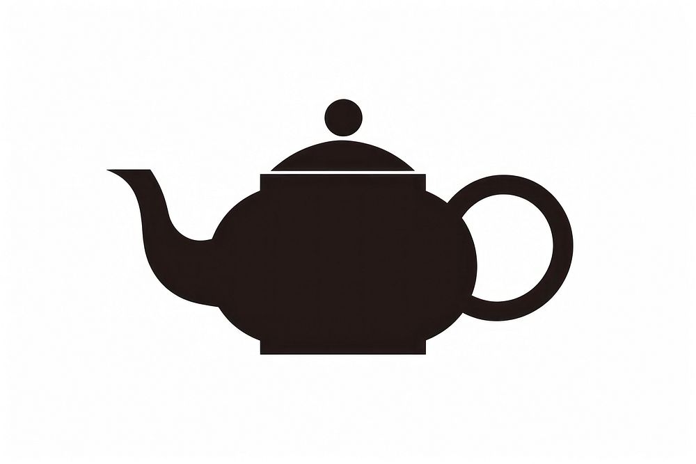 Teapot Silhouette clip art white background refreshment tableware.
