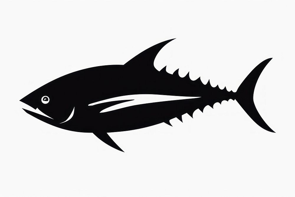 Tuna fish silhouette clip art animal shark white background.