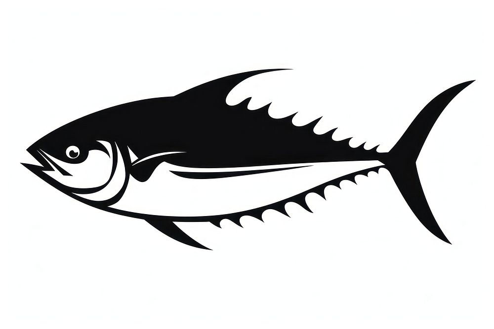 Tuna fish silhouette clip art animal shark monochrome.