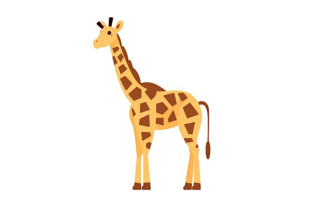 Flat design giraffe wildlife animal mammal.
