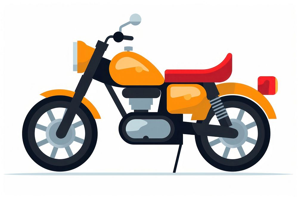 Flat design motorcycle vehicle moped white background.