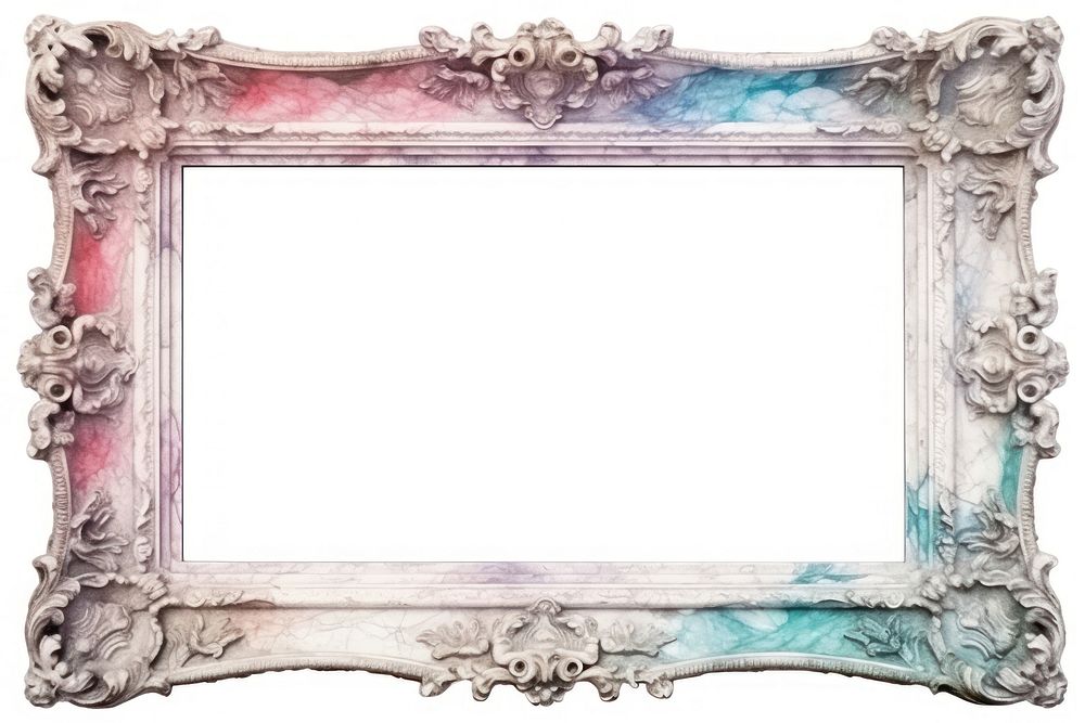 Vintage frame of marble white background rectangle weathered.