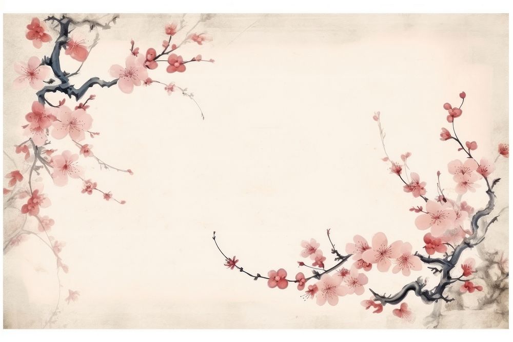 Vintage frame of cherry blossom backgrounds flower plant.