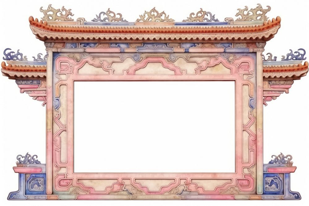 Vintage frame of chinese white background architecture creativity.