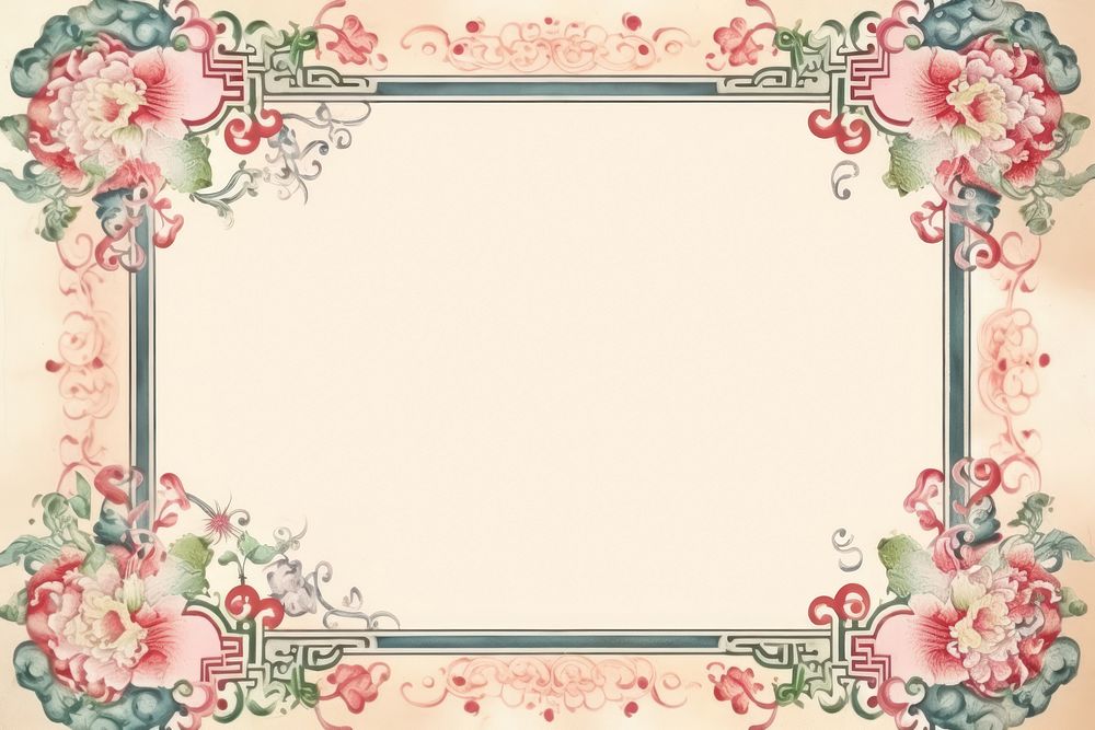 Vintage frame of chinese backgrounds pattern flower.