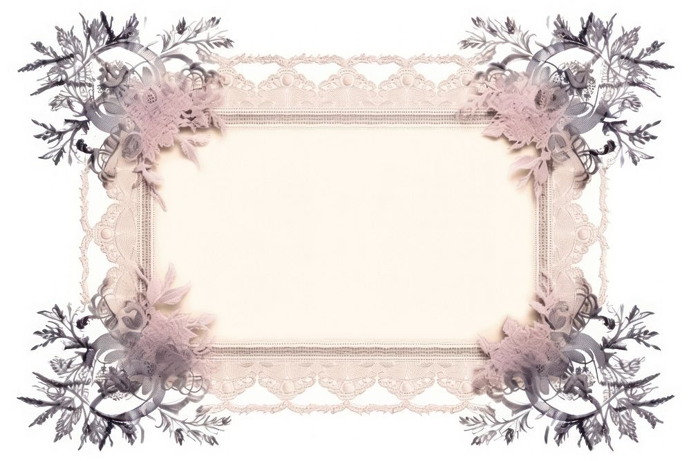 Vintage frame of lace backgrounds paper white background.