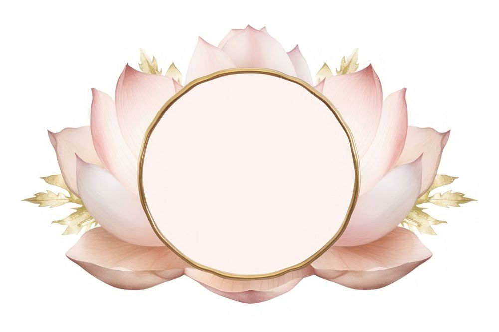 Vintage frame of lotus flower plant white background.