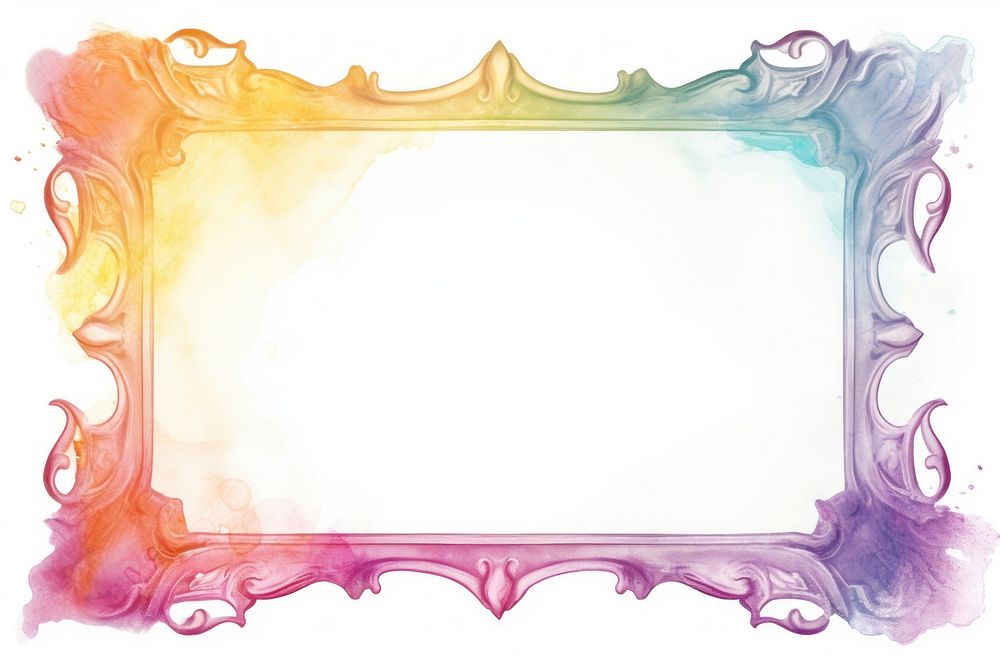 Vintage frame of rainbow backgrounds paper white background.