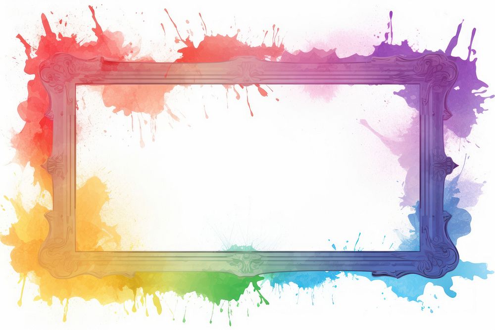 Vintage frame of rainbow backgrounds painting white background.