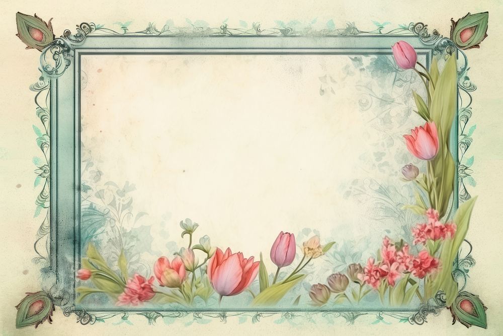 Vintage frame of spring backgrounds pattern paper.