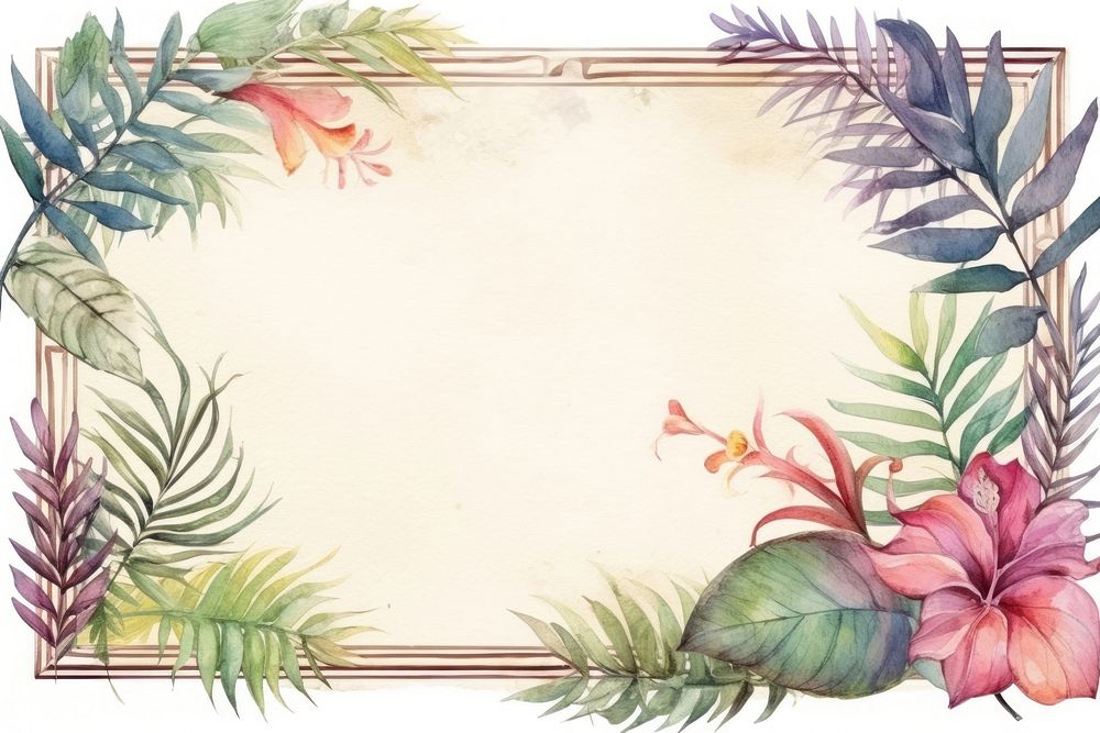 Vintage frame of tropical backgrounds pattern flower.