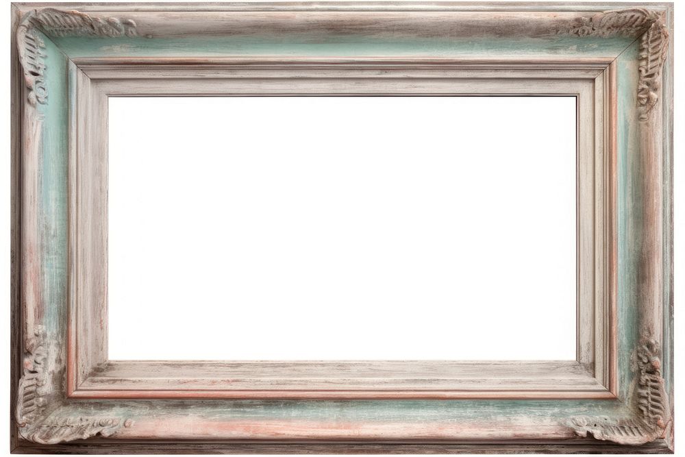 Vintage frame of wood backgrounds painting white background.