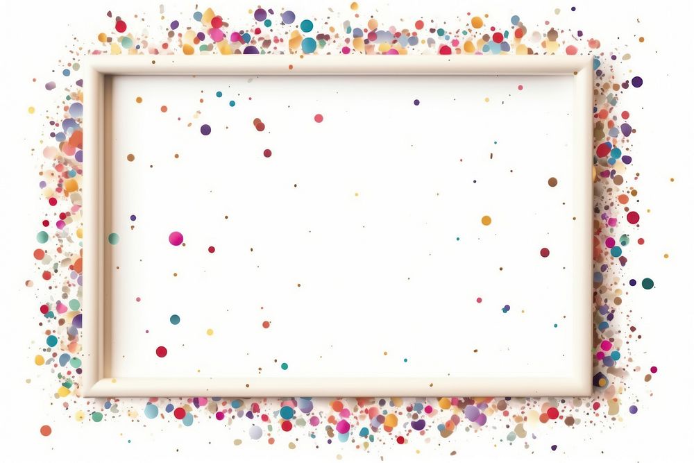 Vintage frame confetti paper backgrounds white background.