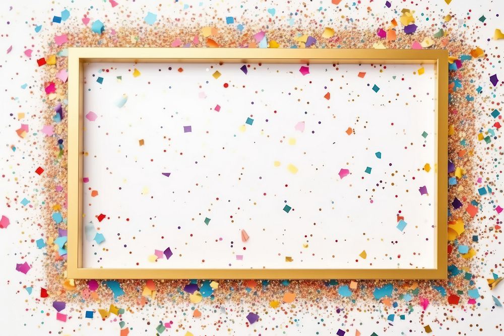 Vintage frame confetti backgrounds paper white background.
