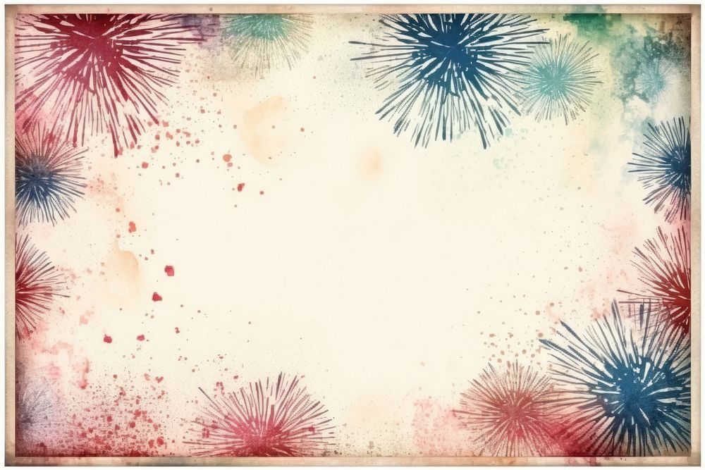 Vintage frame fireworks backgrounds painting paper.