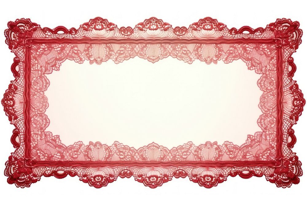 Vintage frame lace red backgrounds white background decoration.