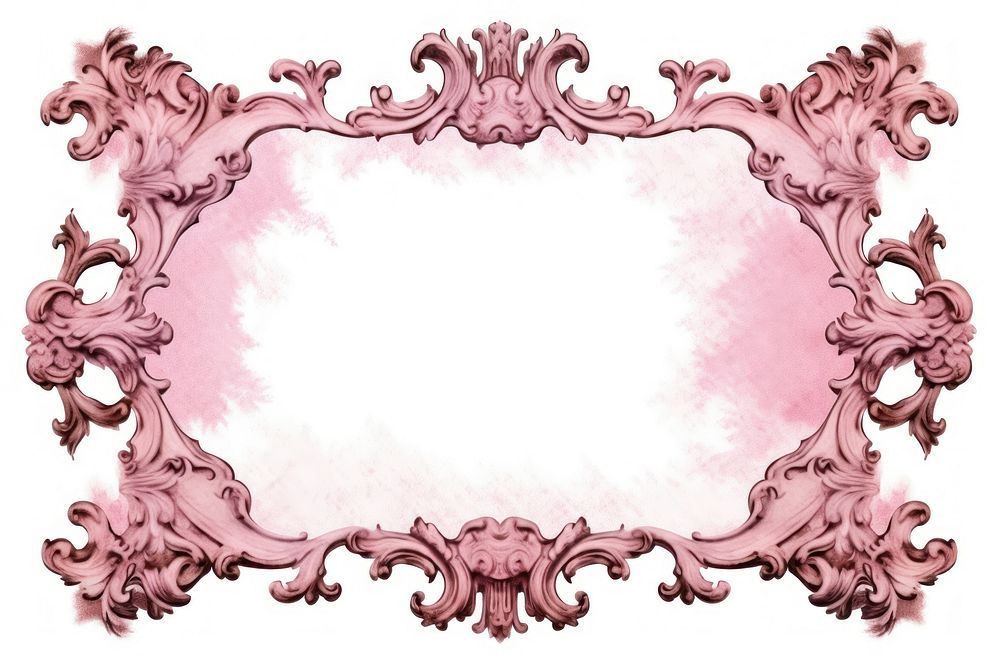 Vintage frame pink marble pattern white background creativity.