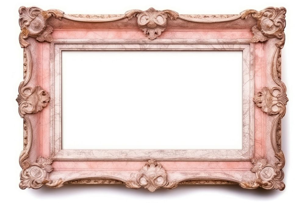 Vintage frame pink marble backgrounds white background architecture.
