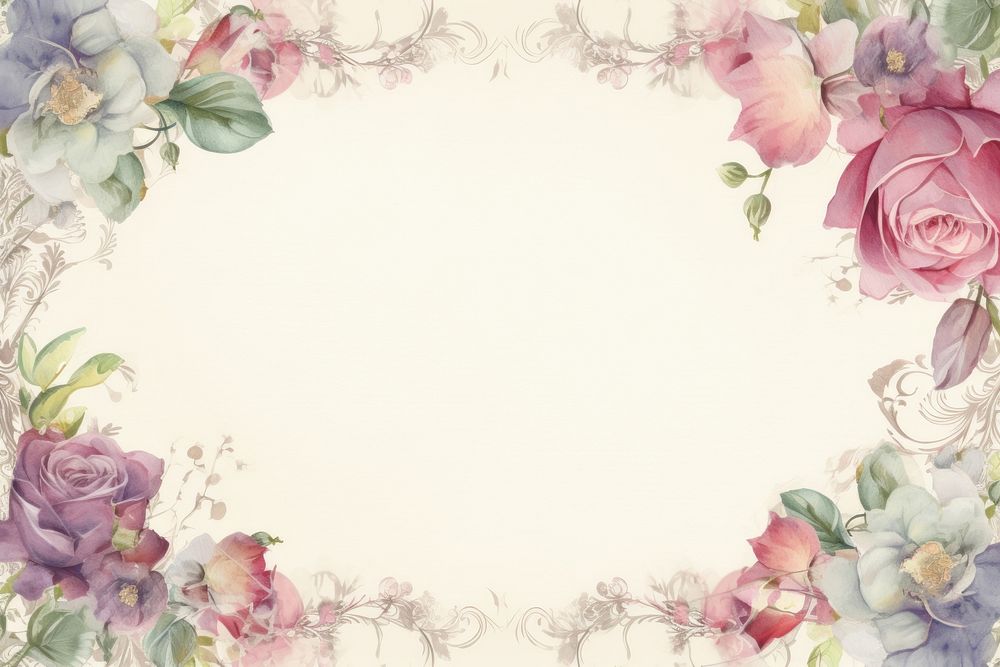 Vintage frame wedding backgrounds pattern flower.