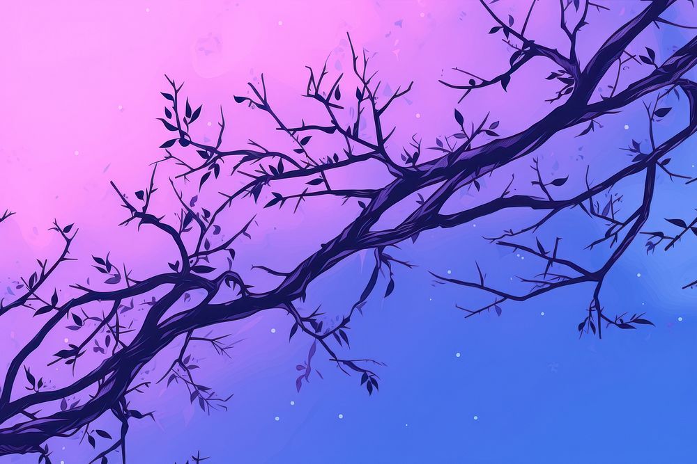 Tree branch purple backgrounds outdoors.