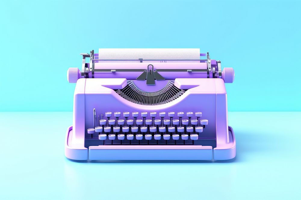Typewriter purple blue correspondence.