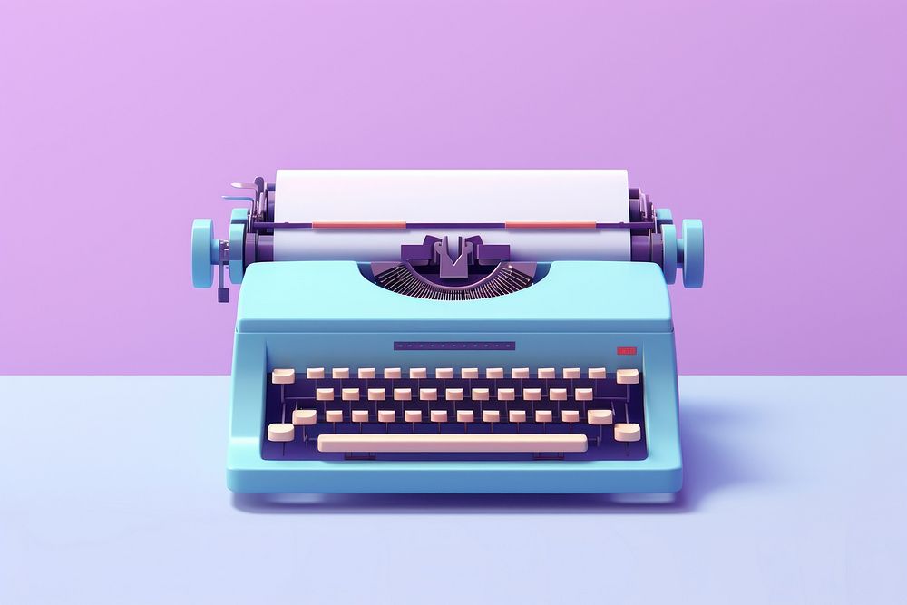 Typewriter purple blue correspondence.