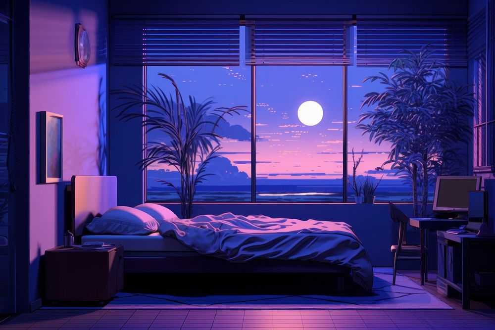 Bedroom astronomy furniture nature.