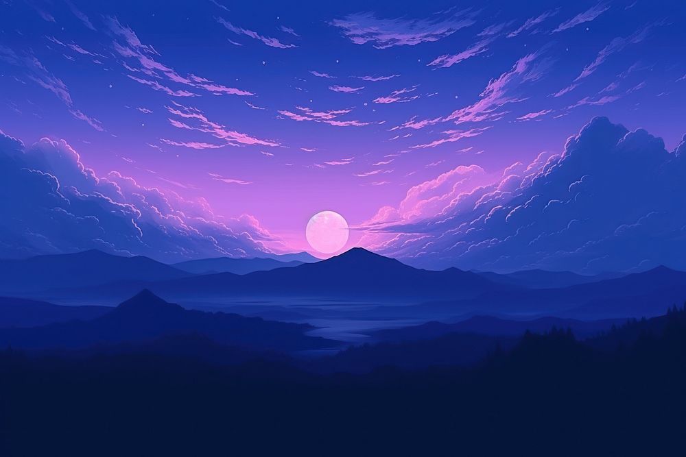 Calm purple landscape astronomy.