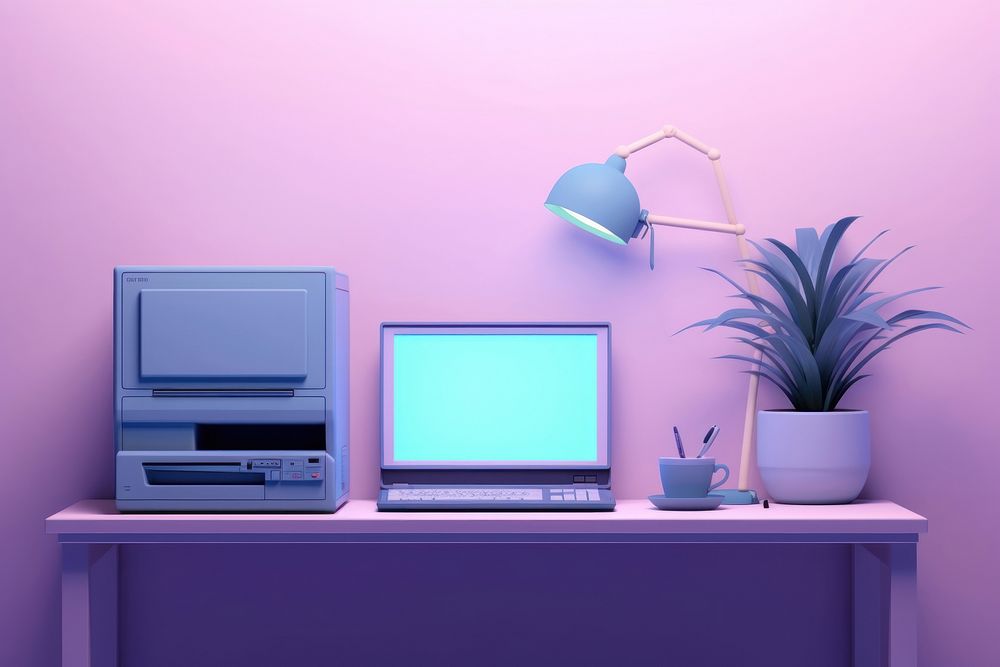 Computer furniture laptop purple.