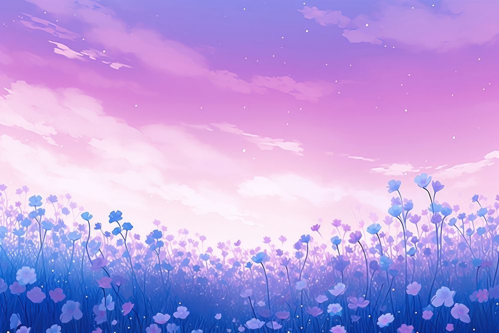 Flower field purple backgrounds outdoors.