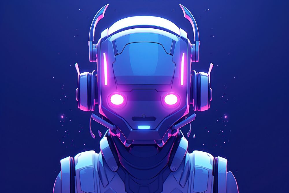 Magnetic robot purple blue man.