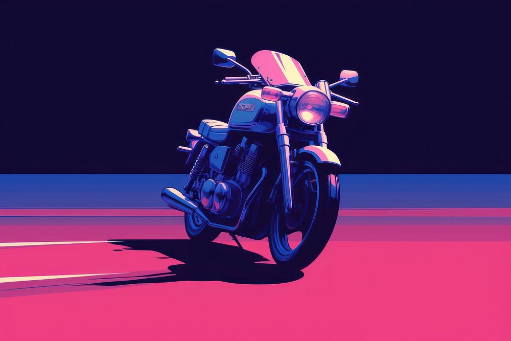 Motorcycle vehicle purple blue.