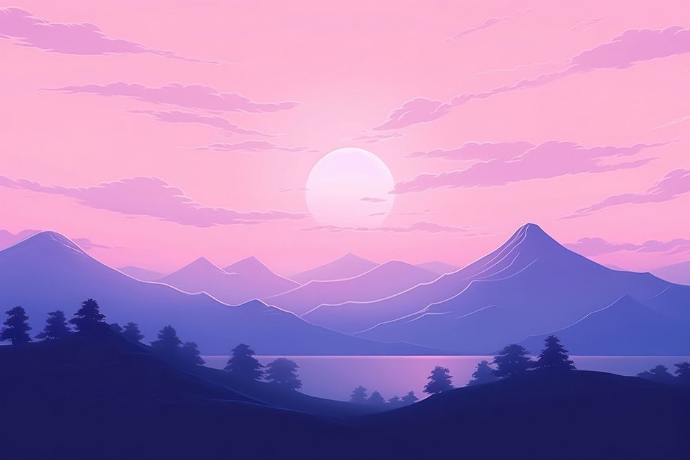 Sunrise landscape mountain outdoors.