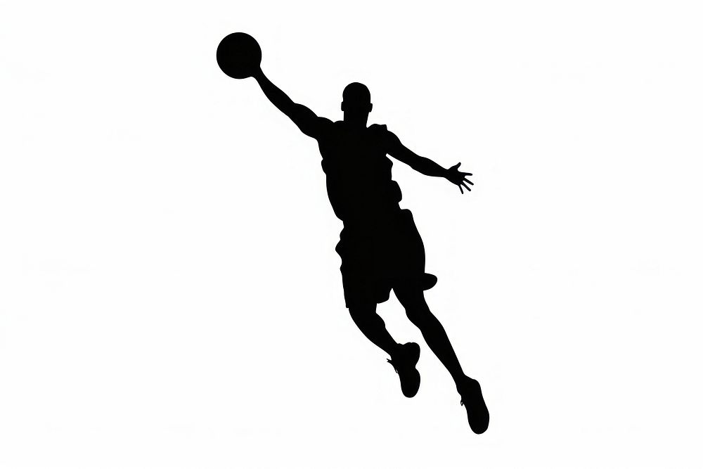 Basketball silhouette clip art sports adult white background.