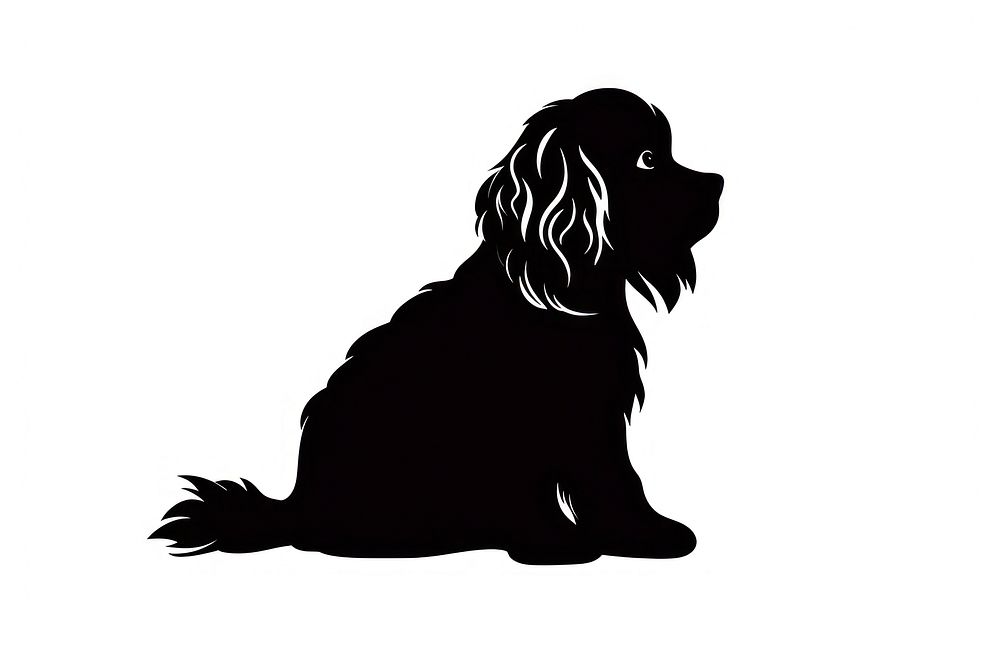 Cockapoo silhouette clip art animal mammal dog.