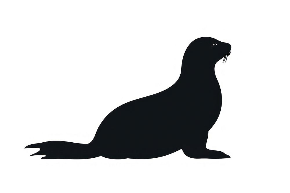 Sea lion silhouette clip art animal mammal white background.