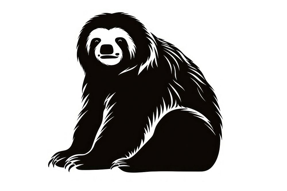 Sloth silhouette clip art wildlife mammal animal.