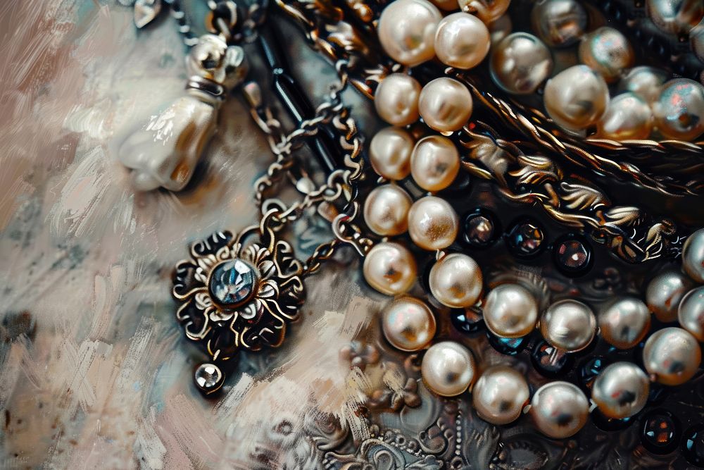 Close up on pale jewellery backgrounds necklace jewelry.