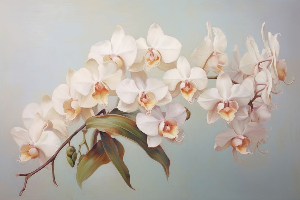 Orchid painting flower plant.