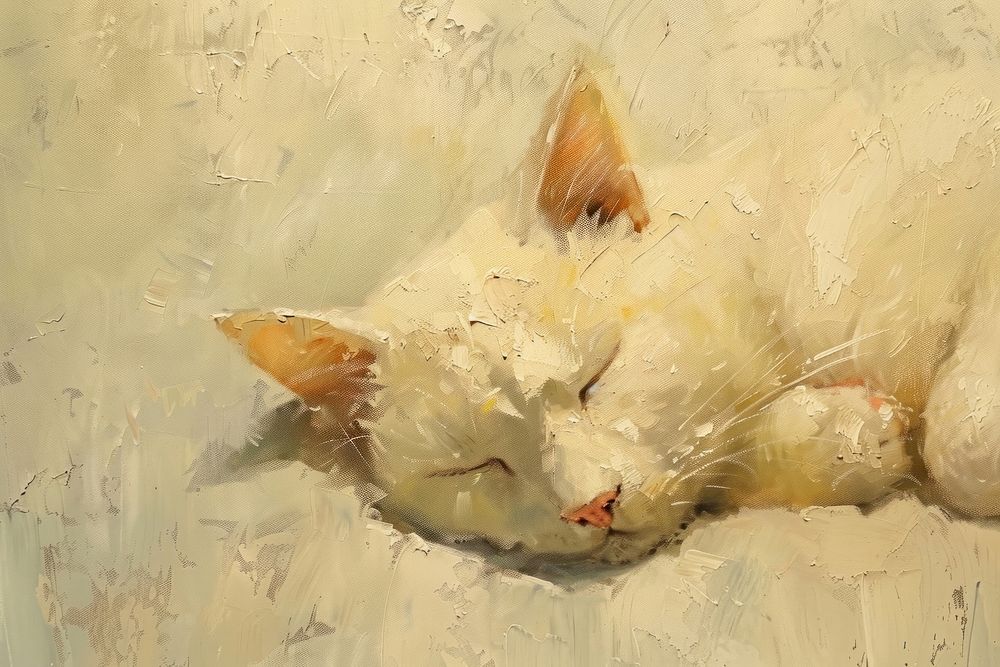 Close up on pale cat backgrounds painting animal.